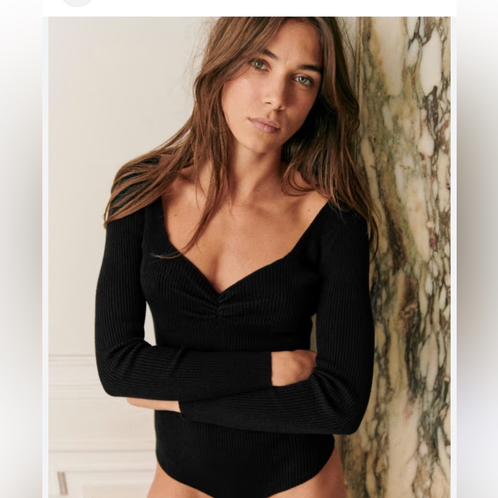 Sezane Jessie Bodysuit Noir. - Size S